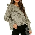thumbnail image 3 of Women Shirt, Ruffle Machine Wash Blouse For Party ANGGREK Otros, 3 of 5