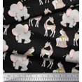 thumbnail image 2 of Soimoi Satin Silk Fabric Deer,Elephant & Rabbit Kids Print Sewing Fabric Yard 42 Inch Wide, 2 of 2