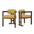 thumbnail image 5 of Miekor Furniture Indoor Upholstered Wood Dining Chair(Set of 2),Yellow+Walnut 45799, 5 of 15