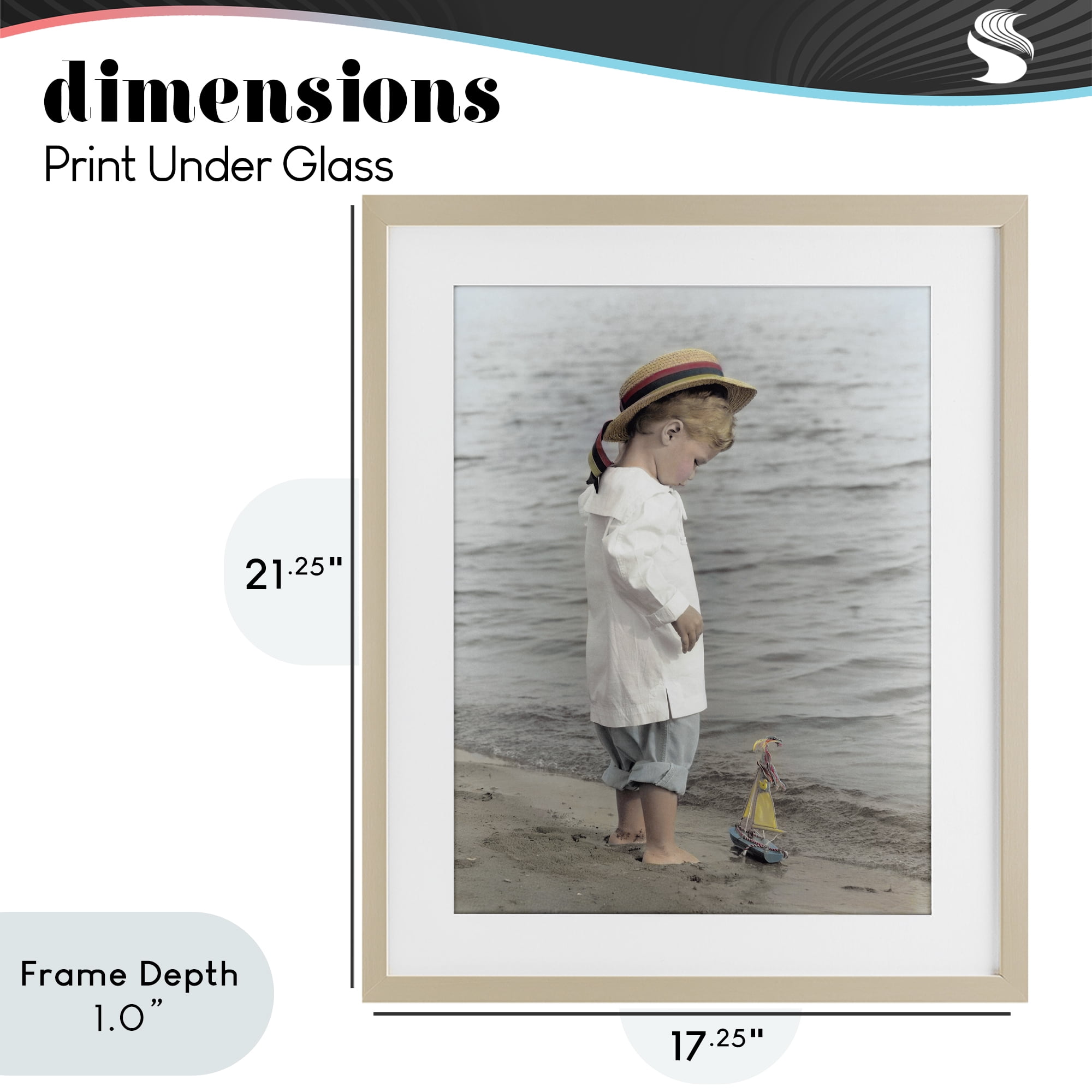 Stupell Industries Child on Beach Shore Birch Framed Print Under Glass, design by Kendra Dew