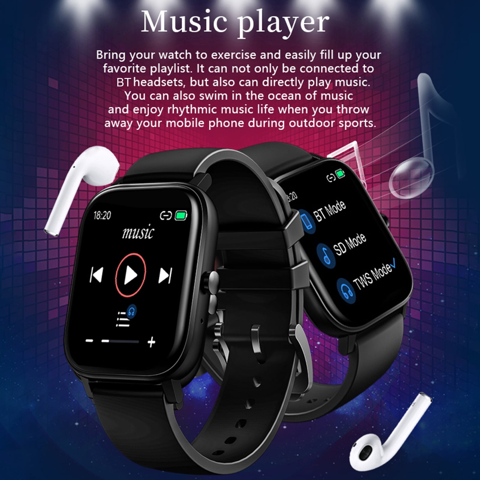 Amdohai MT2 Smart Watch Fitness Tracker Smart Sport Band 4GB Music