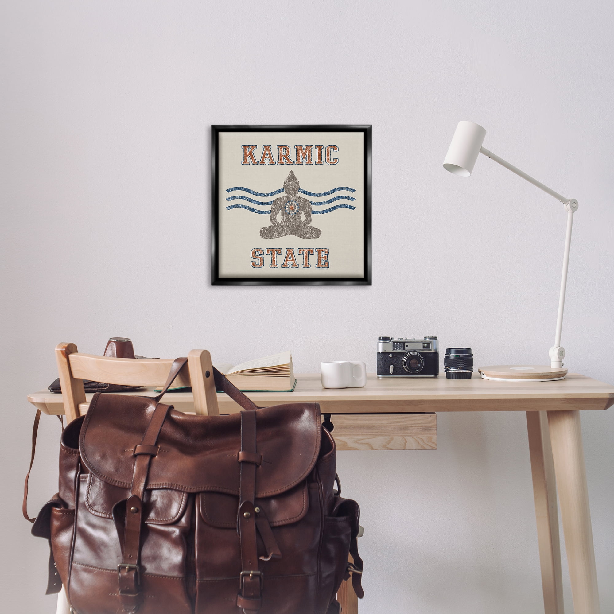 Stupell Industries Vintage Karmic State Text & Numbers Painting Black Floater Framed Canvas Art Print Wall Art, 25 x 25
