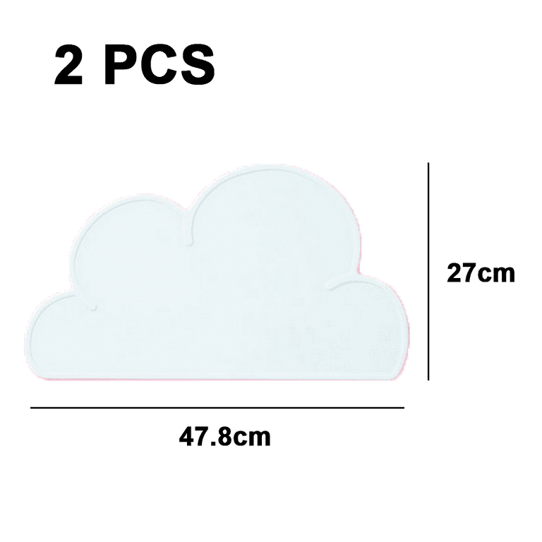 Restaurantware Silicone Cloud Shaped Food Placemat - White - Non-Slip - Easy Clean - Tabletop Protection - Great for Infants, Toddlers & Kids - 18 3