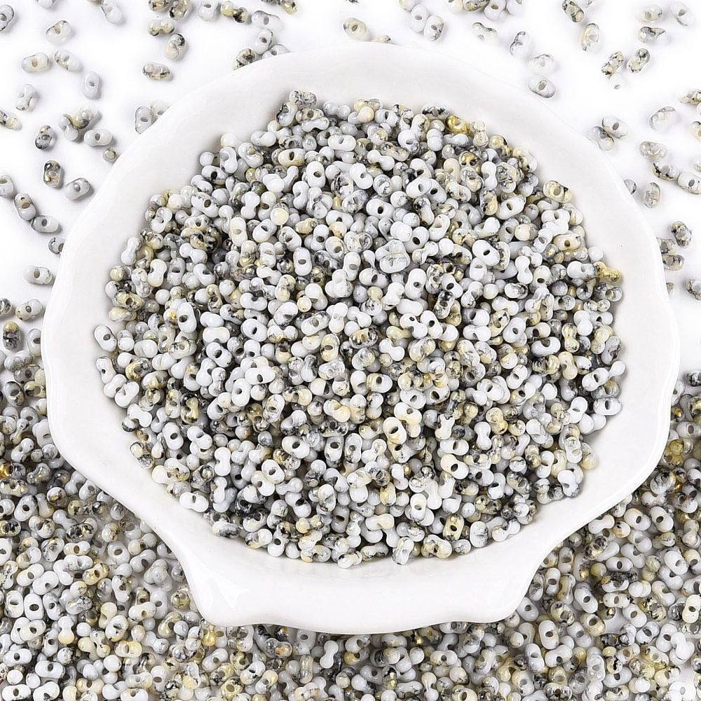 Baking Paint Glass Seed Beads Round Hole Peanut Pale Goldenrod 4.5x2.5x2.5mm Hole: 1mm about 4500pcs/pound