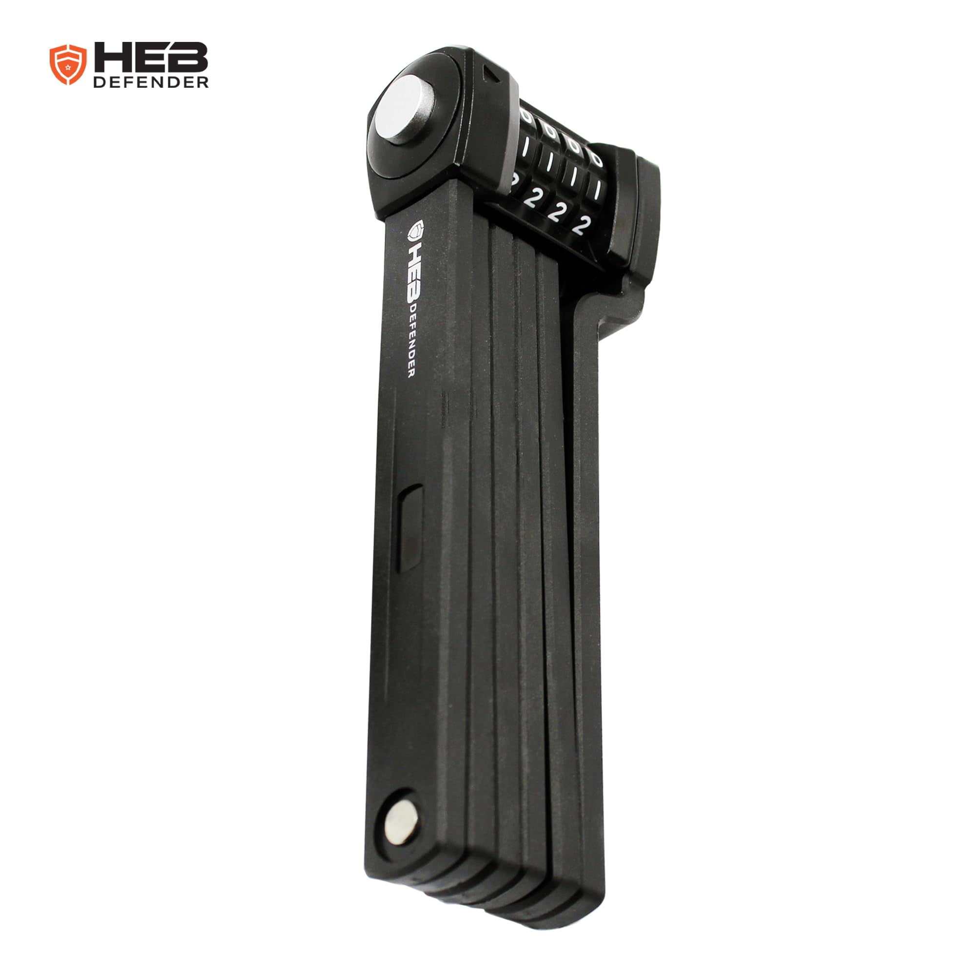 HEB Defender Folding Bike Lock - Heavy Duty Bike Lock - Anti-Theft-Foldable Bike Lock, Combination Bike Lock for Ebikes, MTB, Scooters, & Bicycles (33.5 inch Compact Combination Lock, 2, Count)