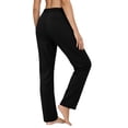 thumbnail image 3 of ctdiral Womens High Waist Straight Trousers Elastic Waist Long Pants with Pockets Solid Color Dress Pants Business Office Work Pants Black M, 3 of 6