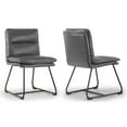 thumbnail image 7 of Benning Brown Vintage Faux Leather Accent Chair with Black Iron Legs, 7 of 7