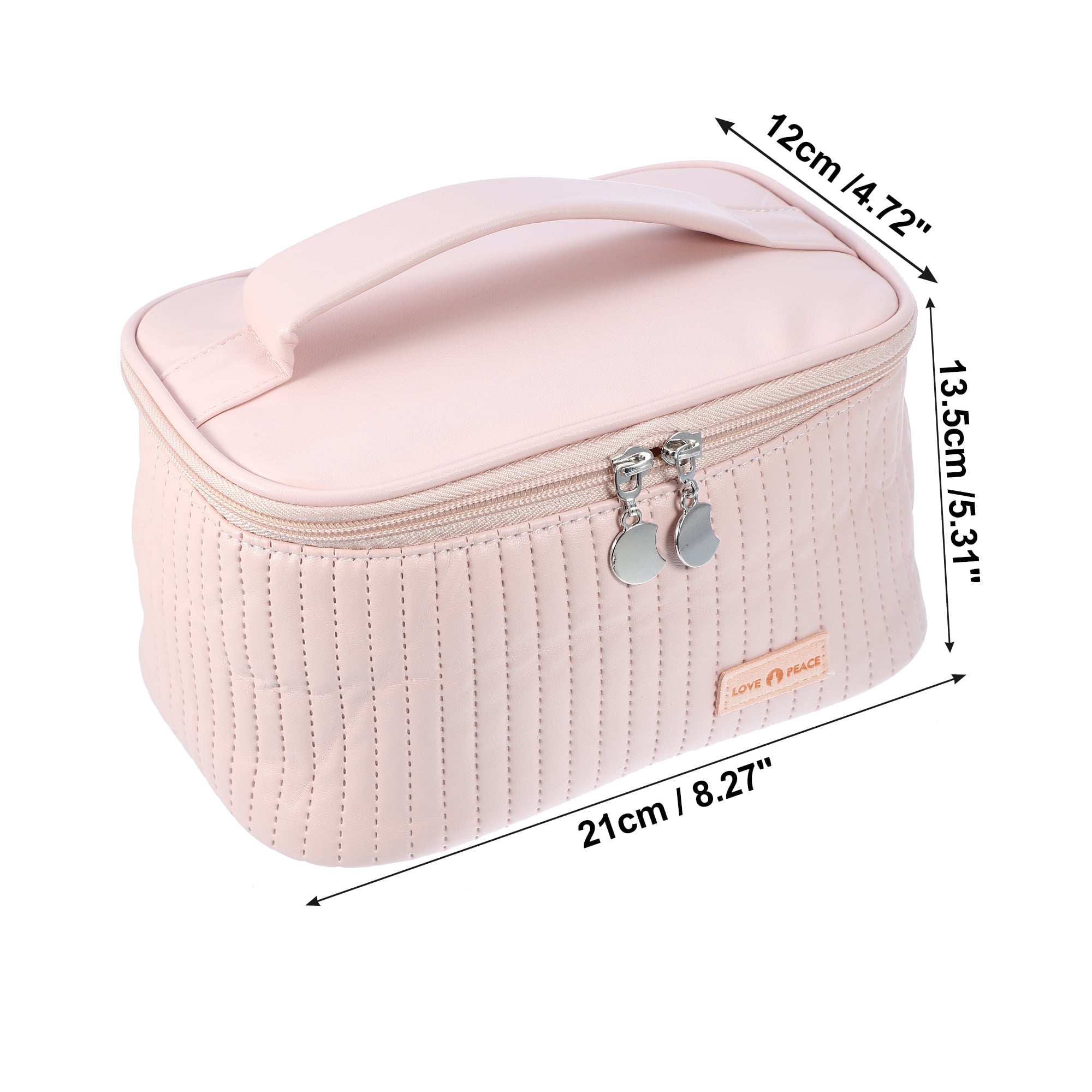 Unique Bargains Floral Makeup Bag Zipper Flower Cosmetic Pouch Pink