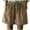Brown, variant on Uaswgudfs Lace-Trim Women's Summer Shorts - Cotton Blend Elastic Waist 3.5" Inseam Casual Comfort​ Black L