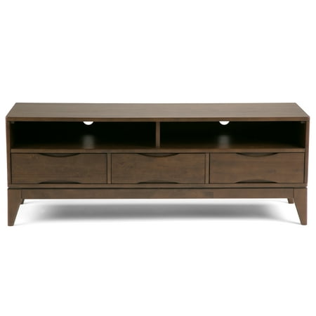 Simpli Home - Harper TV Cabinet for Most TVs Up to 66" - Walnut Brown