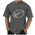 thumbnail image 1 of Mens T-Shirts Rugby Print Short Breathable Comfortable Grey Beach Vacation Fall Clothes size XXXL, 1 of 4