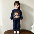 thumbnail image 5 of Enjoytime Christmas Girls Outfits Print Long Sleeve Crewneck Sweatshirt with Pants 2 Piece Set Cute Holiday Kids Toddler Clothes, 5 of 7