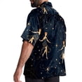 thumbnail image 3 of Constellation Men's Short Sleeve Hawaiian Print Button Down Beach Shirt, 3 of 6
