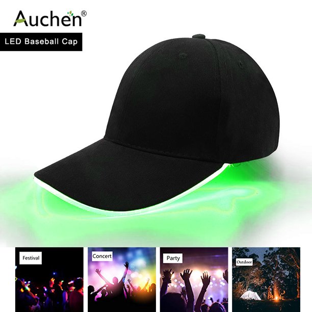 LED Baseball Cap Light Up Hat with LED Light Brim with USB Rechargeable