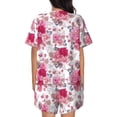 thumbnail image 3 of Kdxio Peonies And Roses Print Pajamas Sets for Women Short-Sleeved Pjs with Lounge Shorts Two Piece Sleepwear S-4XL, 3 of 9