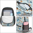 thumbnail image 4 of Police and Helicopter Blue Pattern 17" School Backpacks for Teens,Waterproof Oxford Fabric,S-Shape Padded Straps for School,Travel,Hiking,Camping, 4 of 6