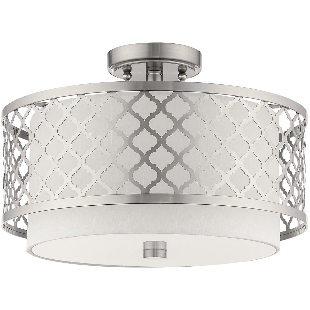 3 Light Brushed Nickel Ceiling Light fixture with Steel base material