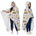 thumbnail image 2 of Wearable Blanket,Cartoon Construction Vehicles Helmets Hooded Wearable Flannel Blanket for Adults & Teens with Buckle,Winter Poncho Shawl Wrap Cape,50"x60", 2 of 5