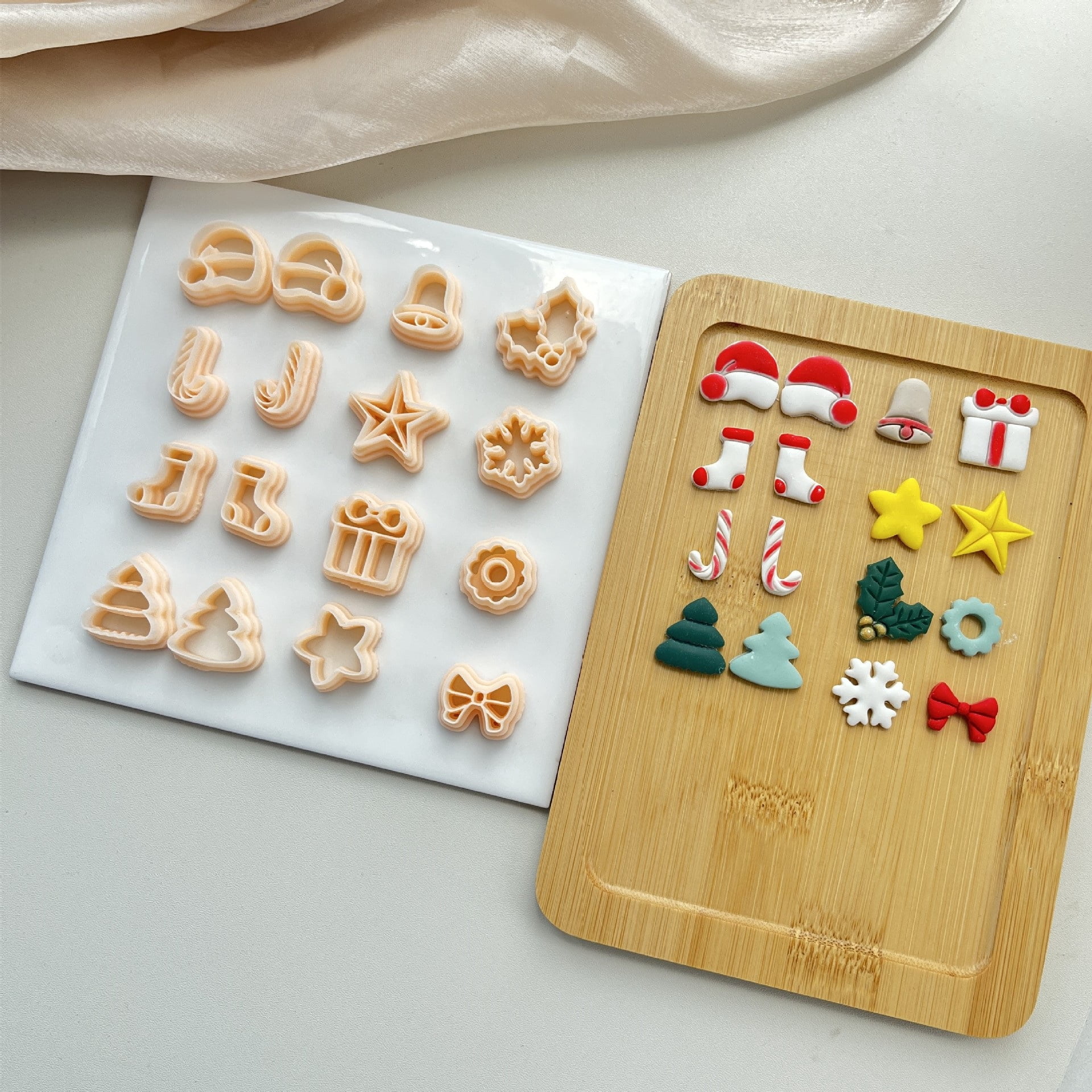 16-piece set of mini Christmas earring molds, soft clay molds, DIY handmade jewelry tools