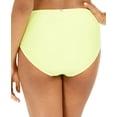 thumbnail image 2 of DKNY Women's Yellow Stretch Grommet-Trim Bikini Full Coverage UV Protection High Waisted Swimsuit Bottom M, 2 of 2