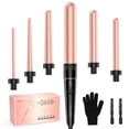 thumbnail image 1 of Juego de varita rizadora de barril largo, BESTOPE PRO 6 en 1 con barril de cerámica para cabello largo/mediano, rizador de varita de pelo intercambiable de 0,35 a 1,25 pulgadas, doble voltaje, incluye, 1 of 5