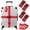 Red, variant on 4-Sets Luggage Straps TSA Approved, Travel for Suitcase Tags Set, Adjustable Belt [Red]