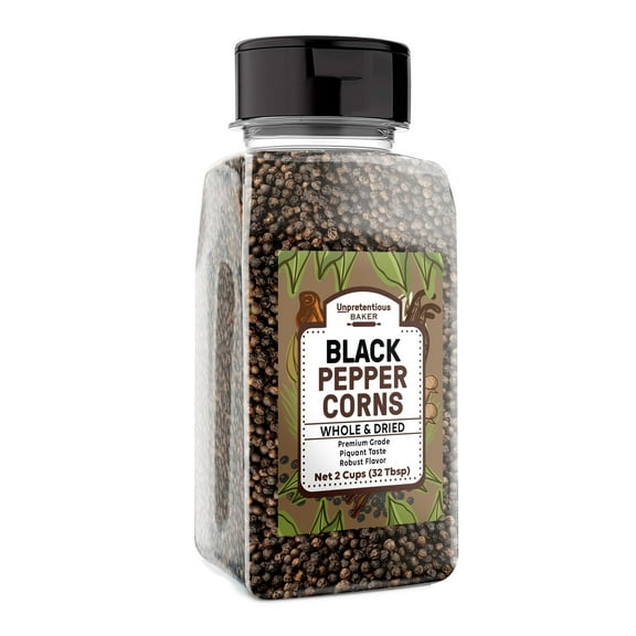 Unpretentious Whole Black Peppercorns, Pepper Mill & Grinder Refill 9.6 Ounce