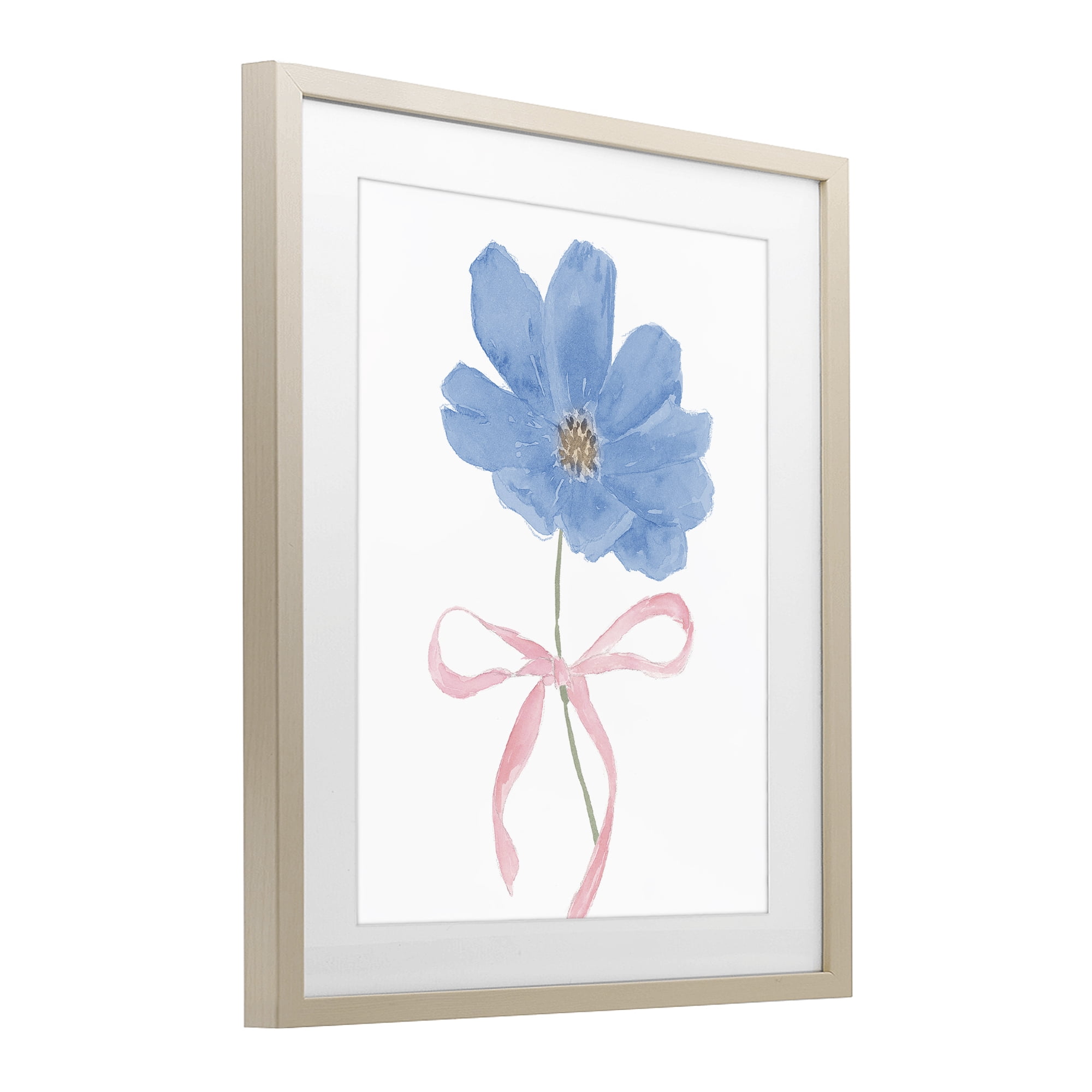 Stupell Industries Blue Bow Bloom Birch Framed Print Under Glass, design by Lucille Price