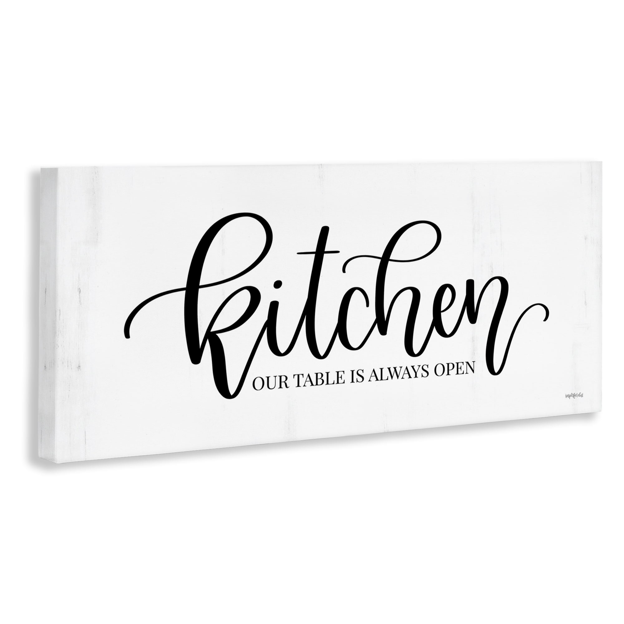 Stupell Industries Kitchen Always Open Typography Painting Gallery Wrapped Canvas Art Print Wall Art, 24 x 10