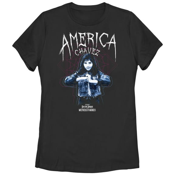 Women's Marvel Doctor Strange in the Multiverse of Madness America Chavez Solo Graphic Tee Black Small