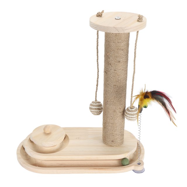 Poste rascador ANGGREK para gatos Alto Interactivo Con Pista de bolas de 2 capas