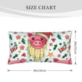 thumbnail image 3 of Disketp Christmas Cute Pigs Pillowcase, Queen Size Pillow Cases for Bedroom,Office,Sofa, Pillow Cover with Envelope Closure - 20x36in, 3 of 7