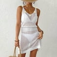 thumbnail image 6 of zaveiop Summer Crochet Hollow out Knit Beach Bathing Suit Swim Cover ups Cruise Outfits Vacation Dresses for Women 2026 (White, L), 6 of 6