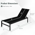 thumbnail image 3 of Lot de 2 chaises longues pour terrasse, cour, piscine avec 6 positions réglables, cadre en aluminium, chaises de bronzage pour terrasse, cour, piscine (2, noir), 3 of 18