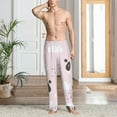 thumbnail image 5 of Uemuo Cute Panda Pattern Men's Wide Leg Palazzo Lounge Pants with Pockets Light Weight Loose Comfy Casual Pajama Pants-Large, 5 of 9