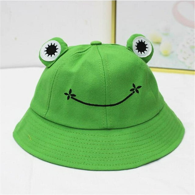 Chapeau Bob Teinture sur Nœuds Réversible en Coton Multicolore, Casquette de Pêcheur Pliable, Chapeau de Soleil, Adulte, Vert Grenouille