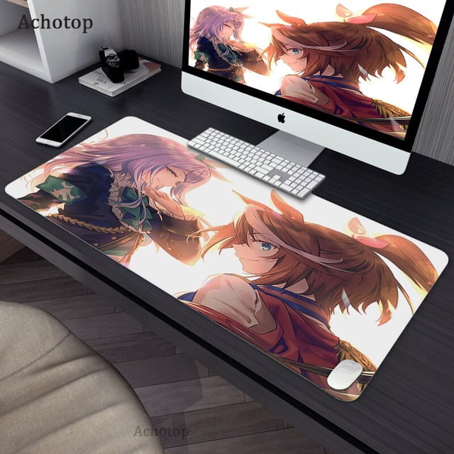 Alfombrilla de ratón grande Anime UmaMusume: Pretty Derby, alfombrilla de ratón para Gaming, Tokai Teio, alfombrilla de ratón para ordenador, alfombrilla de goma con borde de bloqueo para teclado qiuyongming unisex