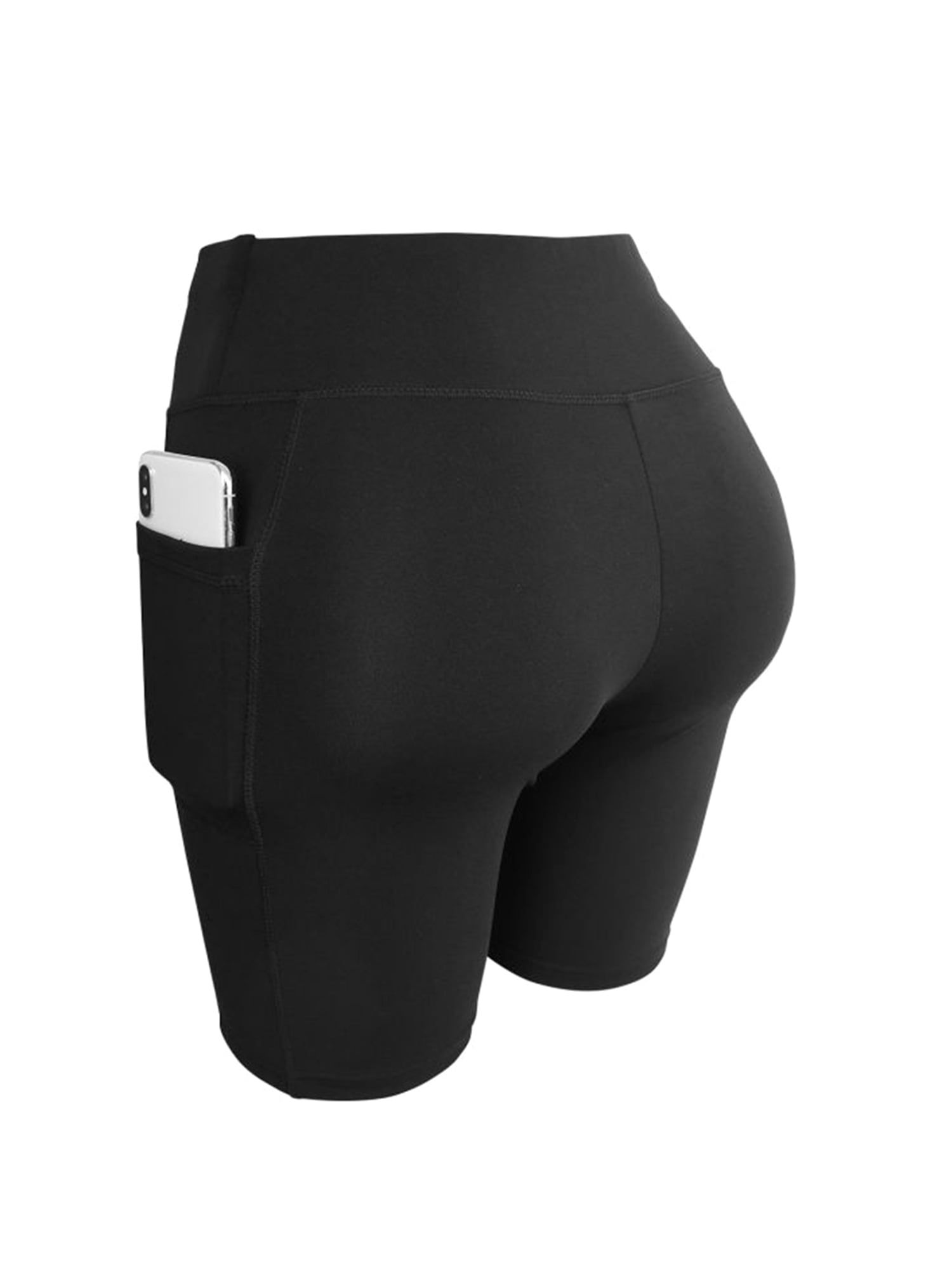 high waisted tight black shorts