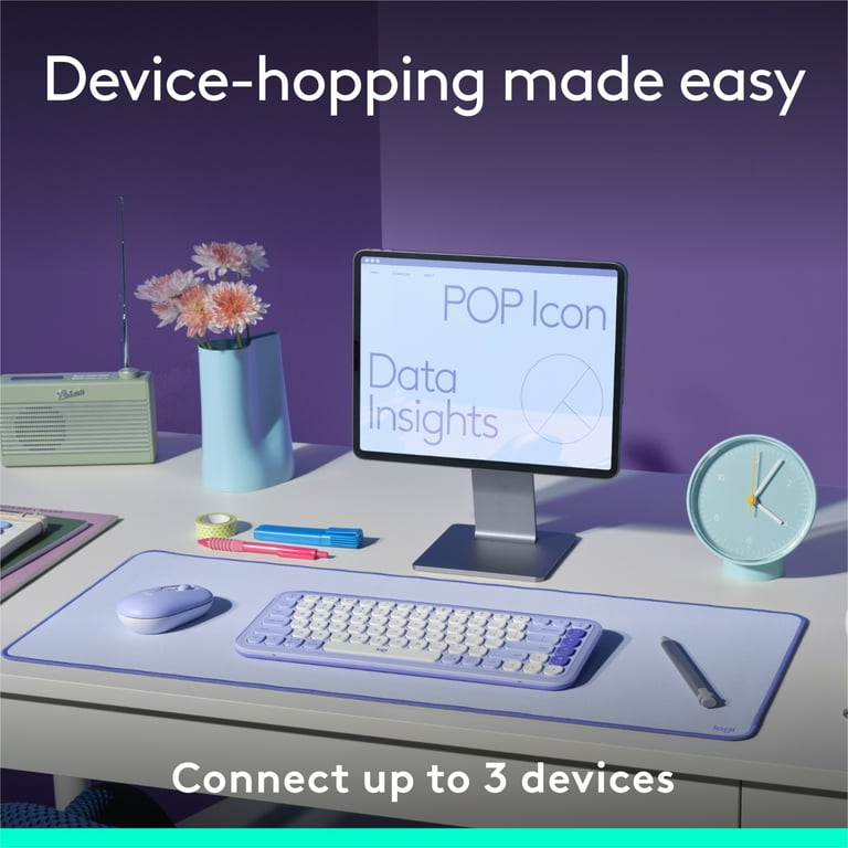 Logitech POP ICON KEYS Wireless Bluetooth Keyboard, Comfortable