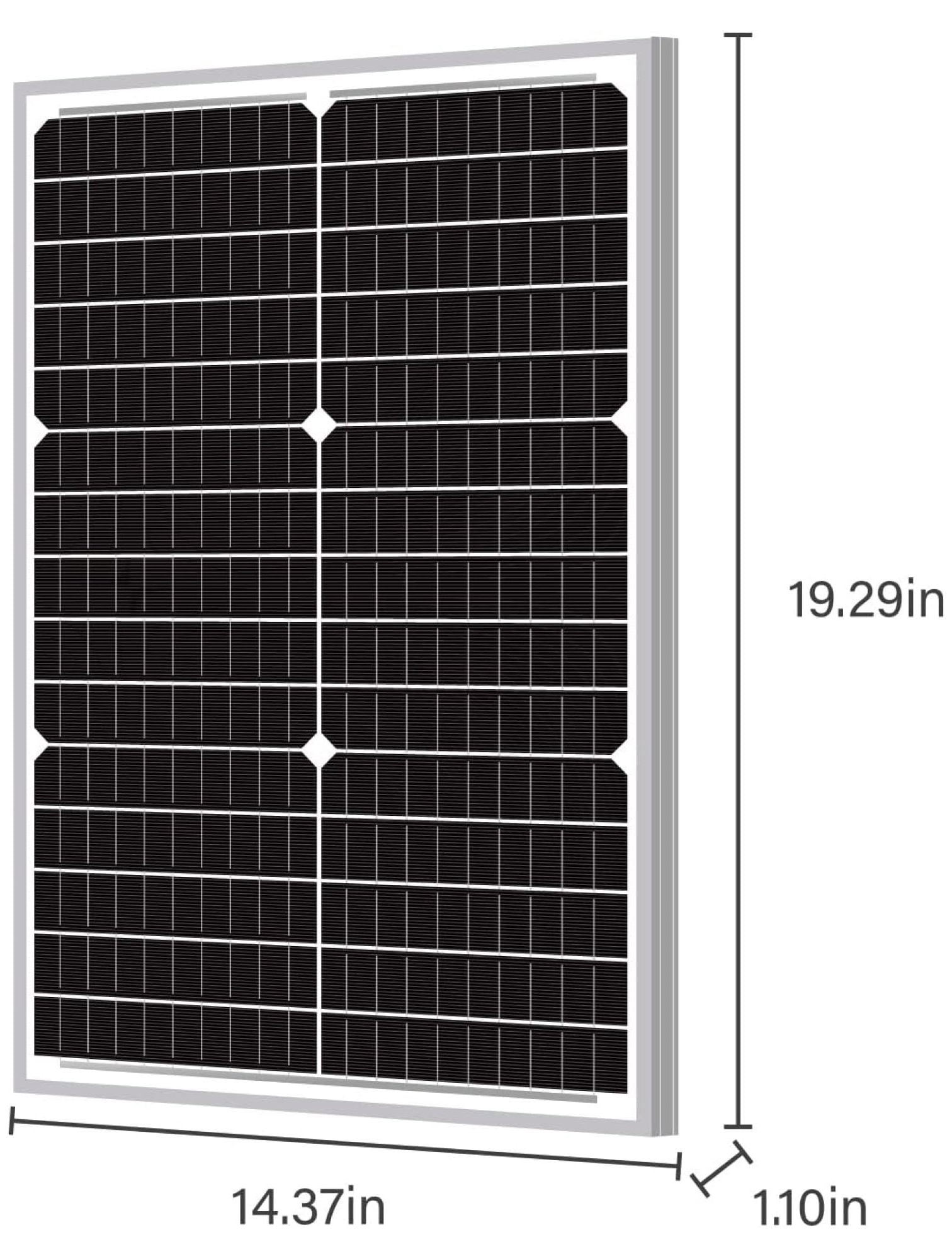 9BB 30W 12V Solar Panel High-Efficiency Monocrystalline PV Module Designed for Off Grid System, Your Battery of RV, Boat, Camper, Trailer, Gate Opener 30W Solar Panel