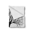 thumbnail image 2 of Tree of Life Soft Flannel Fleece Blanket, Plant Silhouette Roots and Branches Reflection Shadow Monochrome Illustration, Cozy Plush for Indoor and Outdoor Use, 60" x 80", Black White, by Ambesonne, 2 of 6
