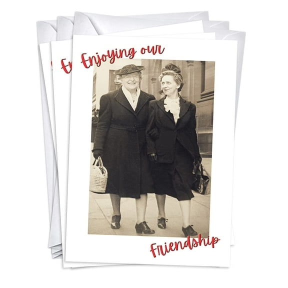 Enjoying Our Friendship Best Friend Womens Birthday Greeting Cards | 3 Pack Set (5x7)