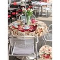 thumbnail image 4 of Outdoor Tablecloth with Umbrella Hole and Zipper, Christmas Round Table Cloth 54 Inch Waterproof Tablecloth, Winter Xmas Snowman Sugar Ice Cream Vintage Picnic Table Cover for Patio Camping, 4 of 7