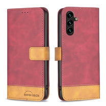 Feishell Wallet Case for Samsung Galaxy A14 5G 6.6 inch,Buisiness Luxury PU Leather Magnetic Clasp ID Credit Card Slots Holder Folio Flip Kickstand Shockproof Phone Case,Red