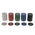 thumbnail image 2 of 100pcs Round Plastic Chips Casino Poker Card Game Baccarat Counting Accessories Dice Entertainment Chip 5/10/20/50/100, 2 of 5
