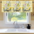 thumbnail image 6 of Summer Theme Window Valance for Kitchen, Pastoral Lemons Drinks Yellow Buffalo Plaid Rod Pocket Short Curtain for Small Windows, Light Filtering Decorative Valance, 60 x 14 Inch, 1 Panel, 6 of 9