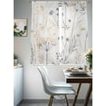 thumbnail image 4 of Retro Floral Botanical Sheer Curtains 72 Inch Length 2 Panels Set, Watercolor Flowers Rustic Voile Window Treatment Rod Pocket Curtains Sheers Drapes for Bedroom/Living Room/Kitchen 52"x72"x2, 4 of 7