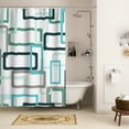 thumbnail image 4 of LFEEY Teal Brown Geometric Abstract Shower Curtain, Modern Minimalist Bathroom Decor, Washable, 72"X84", 4 of 5