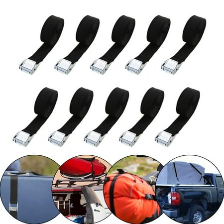 

10pcs Tie Down Straps Zinc Alloy Adjustable Cam Buckle Luggage Fixing Straps