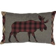 thumbnail image 1 of VHC Brands Rustic & Lodge Pillows & Throws - Cumberland Grey Applique Moose 14" x 22" Pillow, Pewter, 1 of 4